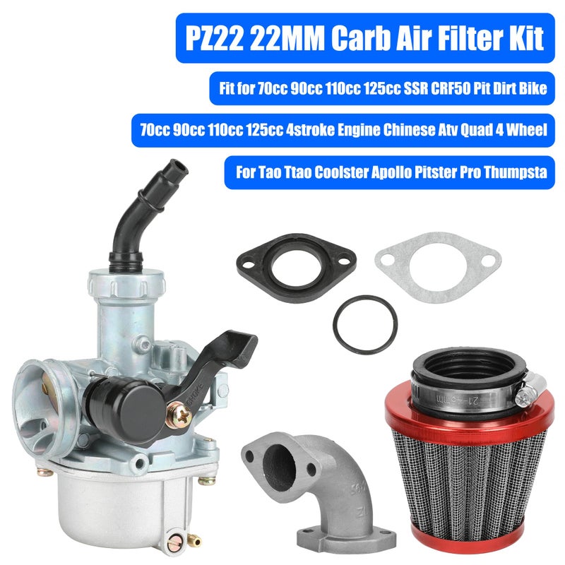 YOXUFA PZ22 Carburetor 22mm Carb Replacement for 125cc 110cc SSR TaoTao Pit Dirt Bike ATV XR CRF50 70cc DB14 DB24 Coolster Apollo Blazer Parts - Image 3